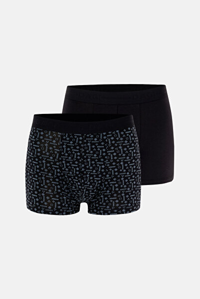 Dagi Μαύρα βαμβακερά μπόξερ με σχέδια σε συσκευασία των 2