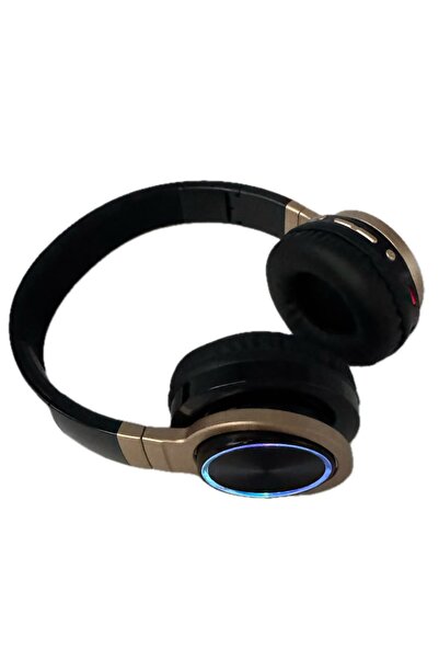 OEM Wireless Headphones HZ-BT636, RGB, Powerful Bass, Foldable, with Microphone (Black/Gold)