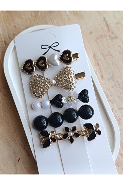 PileaD مجموعة من 5 مشابك فاخرة على شكل قلب