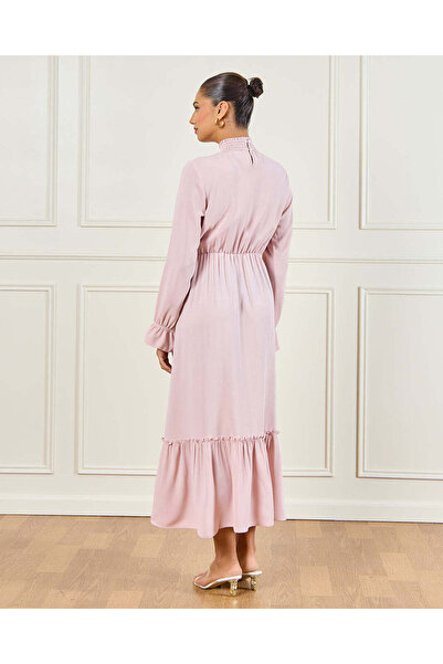 REDTAG Women Pink High Neck Maxi Dress