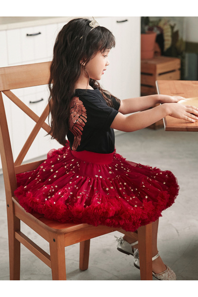 FridayIn Casual Sweet Solid color Net yarn Girls' Clothing