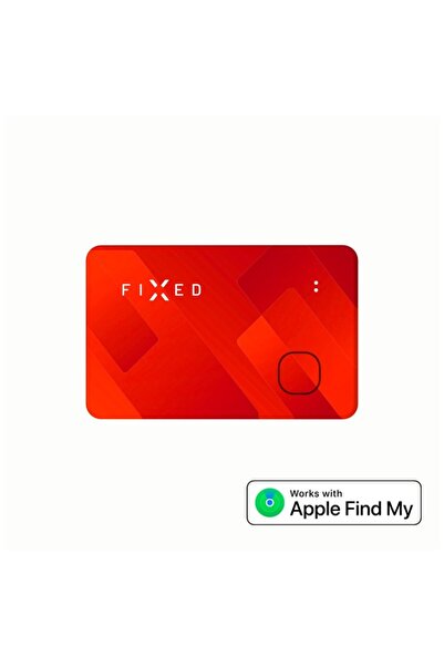 FIXED Card de urmărire inteligent, pentru portofel, Apple Find My, Bluetooth 5.0, rezistență IP67, roșu