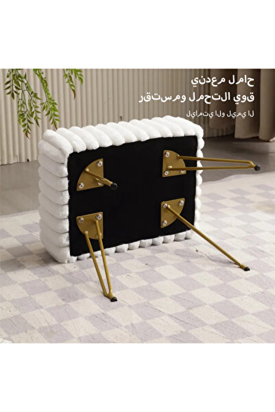 CozyhomeVIP Velvet Storage Ottoman Stool - Makeup, Shoe Bench with Lid, for Bedroom & Vanity