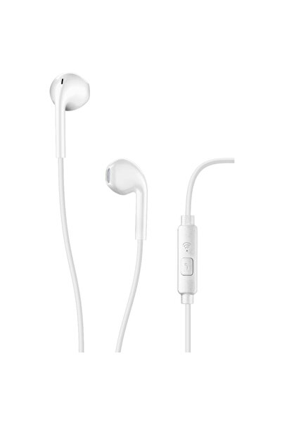 iTin Cellularline Capsule Audio Headphones, In-Ear, Integrated Microphone, 3.5mm Jack, White