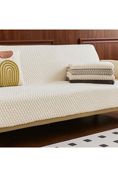 Keremhome Kaymaz Lüks Pelüş Koltuk Örtüsü 175x215 cm – Yıkanabilir, Yumuşak Dokulu Çekyat Örtüsü"