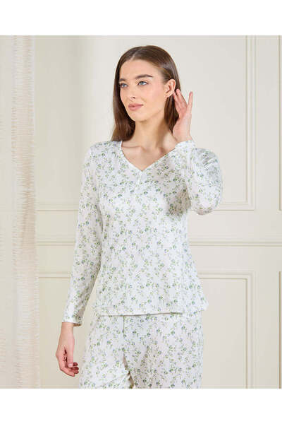 REDTAG Women Ivory Floral Print Pyjama Set (2 Piece)