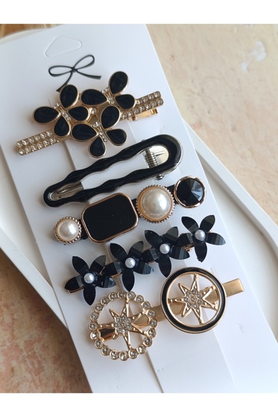 PileaD مجموعة من 5 مشابك فاخرة مزينة بالزهور