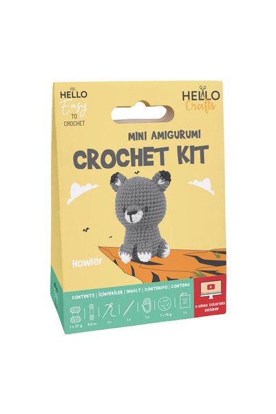 Hello Minik Köpek Amigurumi Yapım Kiti Türkçe Klavuz ve Videolu Anlatım (Howler)