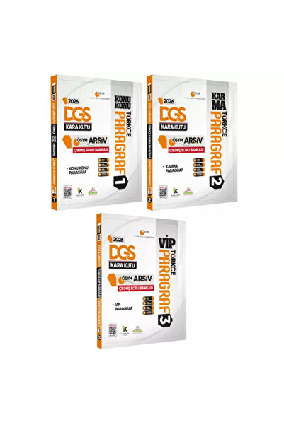 Karakutu Yayınları 2026 DGS Türkçe Kara Kutusu Paragraf 3lü ALTIN SET ÖSYM Çı...