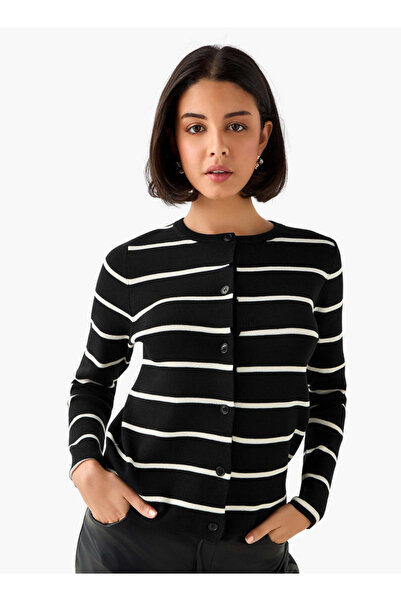 2Xtremz Striped Round Neck Cardigan