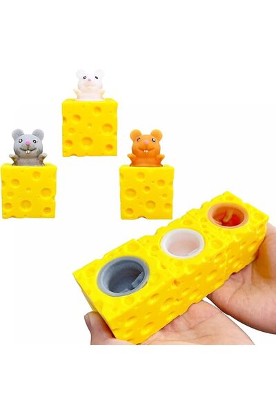 Arabest Cheese sensory decompression toy (pack of 3) mouse pressure ball suitable for children and adults