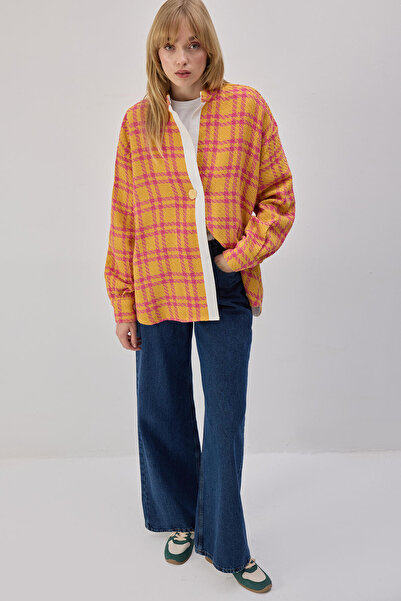 Touché Privé Plaid Printed Tweed Shirt