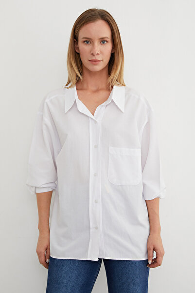 Fulla Moda Basic Single Pocket Oversize Shirt
