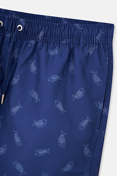 Dagi Multicolor Fishbone Fish Des. Mid-Length Shorts