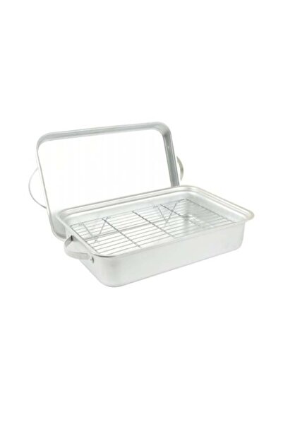 Newflon Oven Tray 46x32 cm, 10 cm High, 3 mm with Lid and Internal Rack