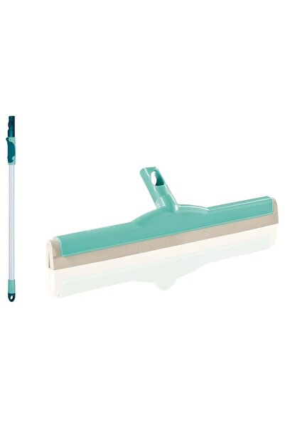 Leifheit floor squeegee set, rubber 45 cm with adjustable telescopic handle 190 cm, Blue/White