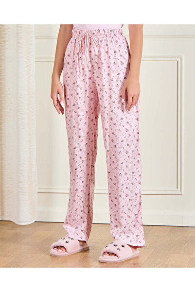 REDTAG طقم بيجامة نسائي وردي مطبوع على الصدر (قطعتين)