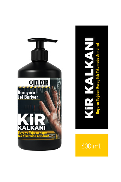 Jelixir Kir Kalkanı 600ml, Endüstriyel El Koruyucu Jel, Boya ve Yağ Bariyeri