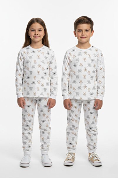 NEWKİDS Unisex Children's Koala and Rabbit Themed Transitional Cotton Pajamas
