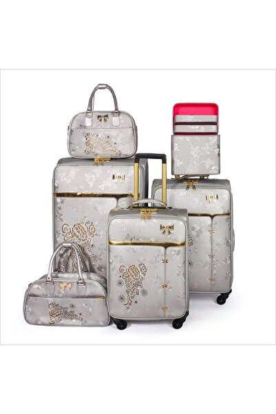 Prosperity Multicolor Choose Trolley Luggage Set 4 Wheels 6pcs Suitcase Set With Tote Bag For Wedding Usage