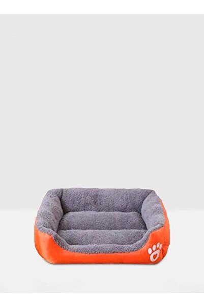 Generic Kennel Pet Cushion Bed Orange/Grey 65x55cm