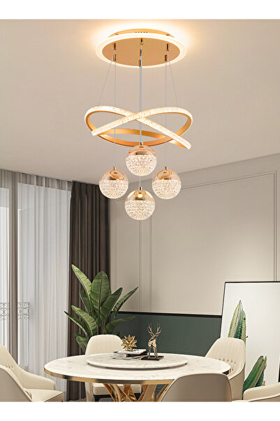 Generic LED remote-controlled three-color pendant lamp for restaurant living room creative bedroom lighting