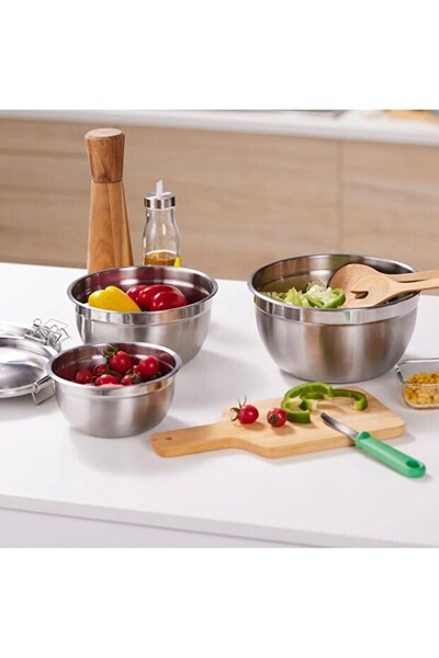 Kiesa Stainless Steel Mixing Bowl Storage Bowl Dough and Salad Bowl Storage Bowl