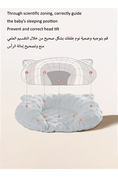 Generic Baby Neck Support Pillow Memory Foam Core Anti-Flat Head Correction Pillow