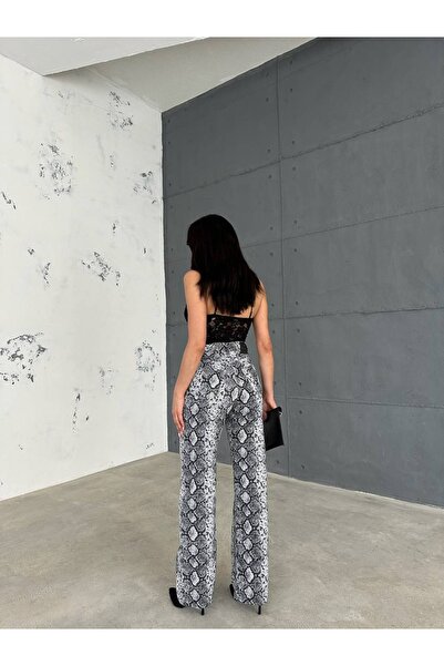 ADAMODA.RO Animal print flared jeans