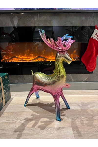 BEY AMBALAJ بالون غزال لعيد الميلاد متوسط الحجم قابل للوقوف بارتفاع 84 سم