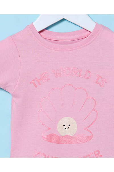 REDTAG تي شيرت وردي مطبوع للبنات الرضع