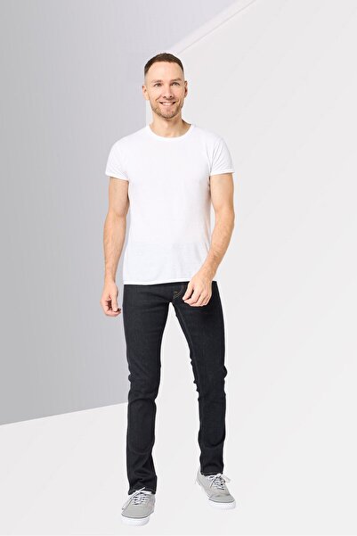 Replay Men Regular Fit Solid Stretchable Jeans, Navy Blue