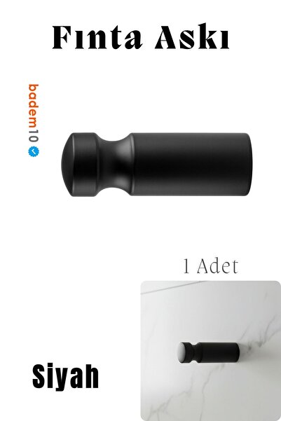 Badem10 Finta Lüks Siyah Metal Askılık Banyo Mutfak Salon Askısı Çanta Tasarı...