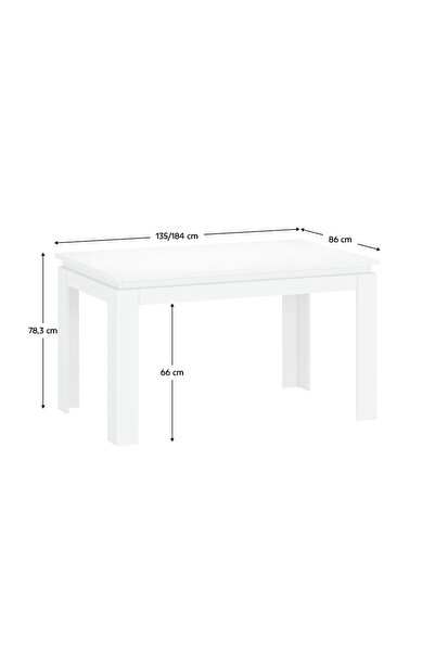 DacEnergy Folding table, white, 135-184x86 cm, LINDY
