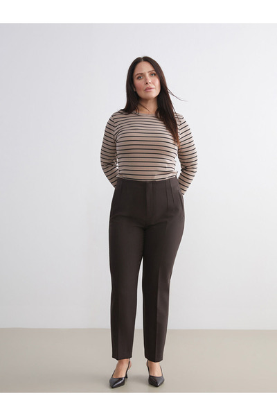 LC Waikiki Γυναικείο παντελόνι Vision Brown Carrot Cut