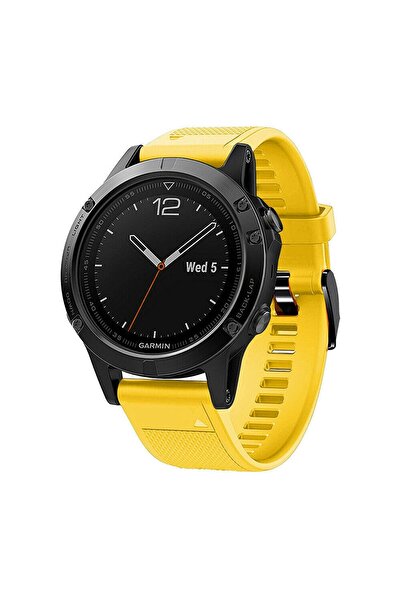 Garmin Caseonn Fenix 5 Sapphire Quick Fit Silicone Strap Yellow