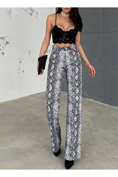 ADAMODA.RO Animal print flared jeans