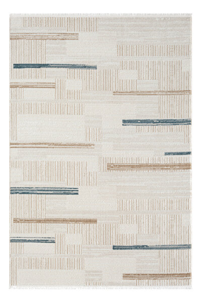 Koza Halı Helsinki Koleksiyonu A0927C Vizon Mavi – Modern Çizgili, Yumuşak Dokulu 8 mm Halı