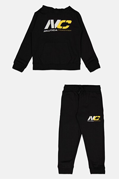 Nautica Toddlers Boy 2 Piece Brand Logo Hooded Sweatshirt And Jogger Pants, B...
