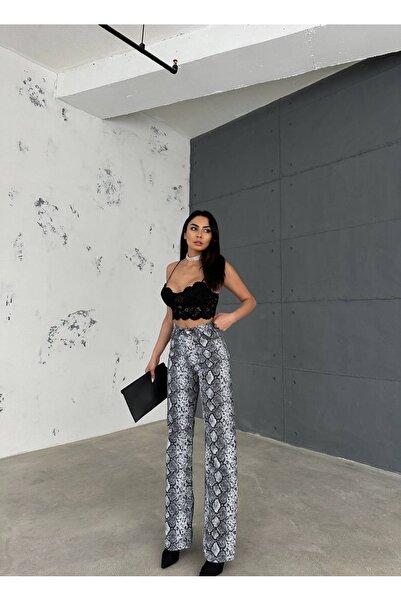 ADAMODA.RO Animal print flared jeans