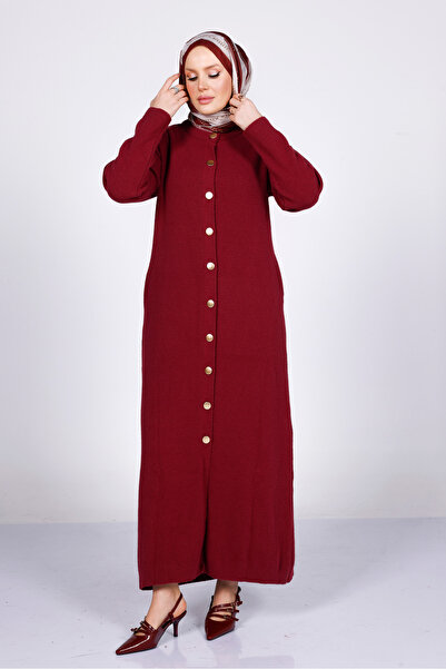 My City 44073 - Stylish Comfortable Buttoned Soft Women's Extra Long Knit Jacket