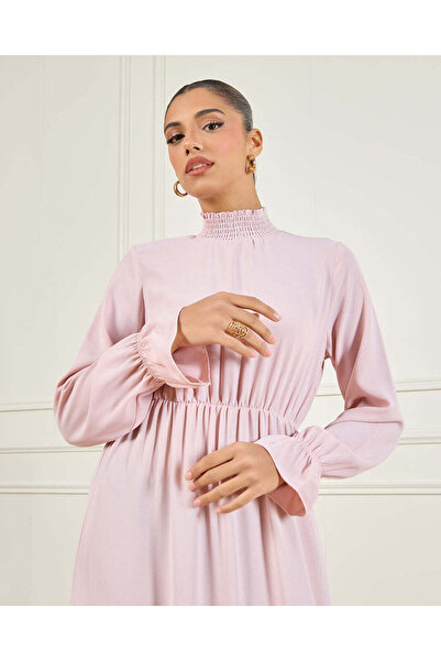 REDTAG Women Pink High Neck Maxi Dress