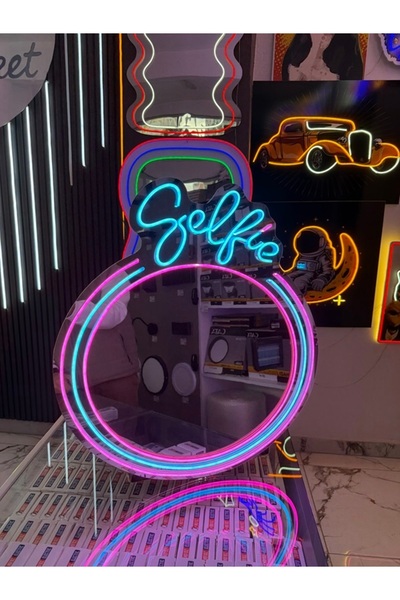 DHELEKTROMARKET Selfie Neon Aynalı Pleksi Neon Ayna