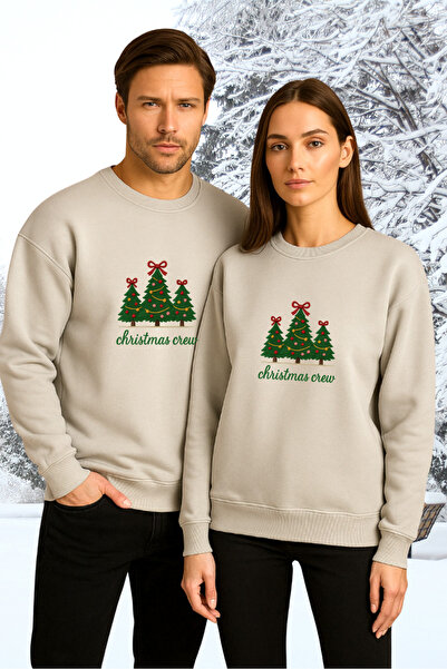 Windy Island Унисекс дамска/мъжка блуза с обло деколте, 100% памук, мека текстура, с принт „Новогодишна тема“