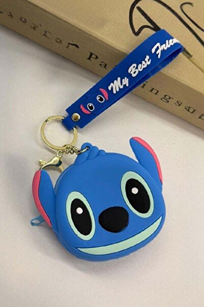 Köstebek Navy Blue Stitch Face Silicone Coin Purse