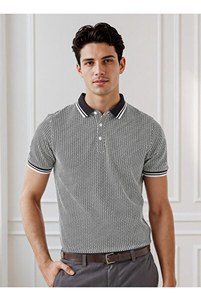 FAV Men's Short Sleeves Printed Polo T-shirt