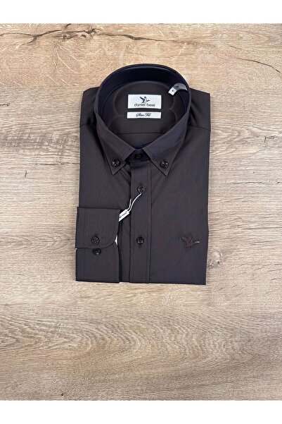 Daniel Bessi Κλασικό ανδρικό πουκάμισο με μακρύ μανίκι εφαρμοστό από βαμβακερό ελαστικό ύφασμα με κουμπιά