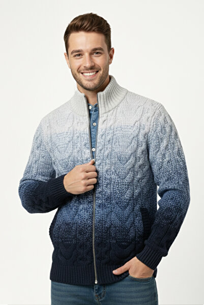 Pulltonic Erkek Yarım Balıkçı Yaka Fermuarlı Cepli Hırka