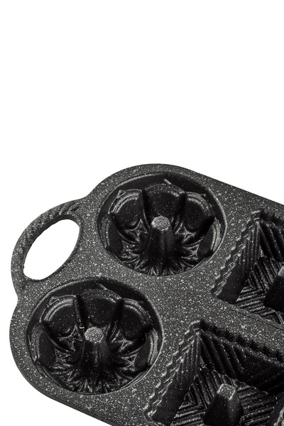 Nehir Valeria Black 6-Cavity Cast Iron Cake Pan