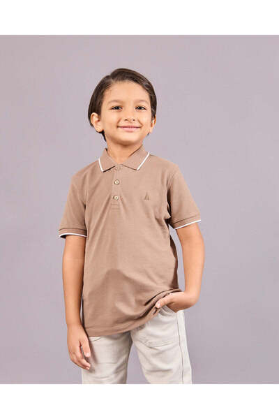 REDTAG قميص بولو بني مزخرف للأولاد